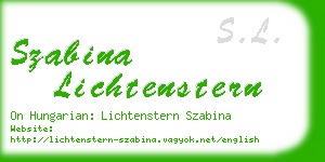 szabina lichtenstern business card